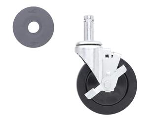 5MB | Metro 5MB 5" Resilient Rubber Swivel/Brake Stem Caster for Super Erecta Industrial Wire Shelving Racks