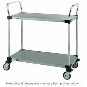 MW105 | Metro MW105 MW Series Utility Cart with 2 Stainless Steel Solid Shelves, 18" x 36" x 38"