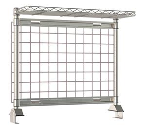 TWR36-GRK4-DMS304 | Metro TWR36-GRK4-DMS304 TableWorx Productivity Riser with Metroseal Gray SmartWall Grid and 1 Rear Cantilevered Type 304 Stainless Steel Wire Drop Mat Overshelf, 36" L