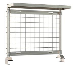 TWR36-GRS-CRS304 | Metro TWR36-GRS-CRS304 TableWorx Productivity Riser with Type 304 Stainless Steel SmartWall Grid and 1 Rear Cantilevered Type 304 Stainless Steel Solid Overshelf, 36" L