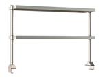 TWR48-2CCS304 | Metro TWR48-2CCS304 TableWorx Productivity Riser with 2 Center Cantilevered Type 304 Stainless Steel Solid Overshelves, 48" L