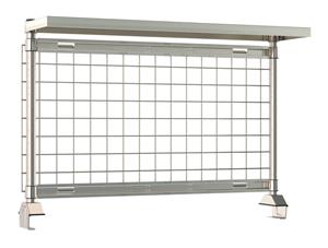 TWR48-GRS-CRS304 | Metro TWR48-GRS-CRS304 TableWorx Productivity Riser with Type 304 Stainless Steel SmartWall Grid and 1 Rear Cantilevered Type 304 Stainless Steel Solid Overshelf, 48" L