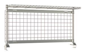 TWR60-GRK4-DMS304 | Metro TWR60-GRK4-DMS304 TableWorx Productivity Riser with Metroseal Gray SmartWall Grid and 1 Rear Cantilevered Type 304 Stainless Steel Wire Drop Mat Overshelf, 60" L