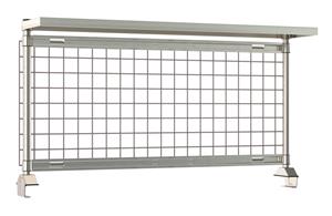 TWR60-GRS-CRS304 | Metro TWR60-GRS-CRS304 TableWorx Productivity Riser with Type 304 Stainless Steel SmartWall Grid and 1 Rear Cantilevered Type 304 Stainless Steel Solid Overshelf, 60" L