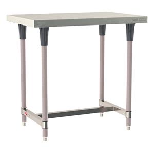 TWS2436SI-304-K | Metro TWS2436SI-304-K TableWorx Stationary Performance Work Table, Type 304 Stainless Steel Work Surface, Metroseal Gray Epoxy Coated Legs and Polymer Leg Mounts, Stainless Steel I-Frame, 24" x 36"