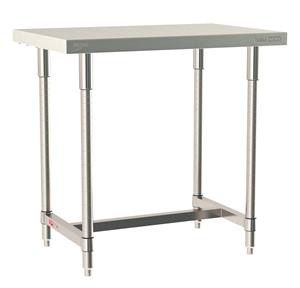 TWS2436SI-304-S | Metro TWS2436SI-304-S TableWorx Stationary Performance Work Table, Type 304 Stainless Steel Work Surface, Legs, and Leg Mounts, Stainless Steel I-Frame, 24" x 36"