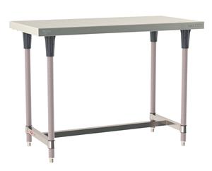 TWS2448SI-304-K | Metro TWS2448SI-304-K TableWorx Stationary Performance Work Table, Type 304 Stainless Steel Work Surface, Metroseal Gray Epoxy Coated Legs and Polymer Leg Mounts, Stainless Steel I-Frame, 24" x 48"