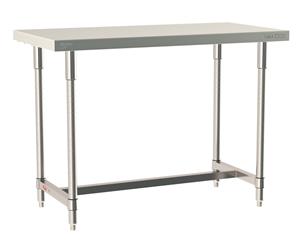 TWS2448SI-304-S | Metro TWS2448SI-304-S TableWorx Stationary Performance Work Table, Type 304 Stainless Steel Work Surface, Legs, and Leg Mounts, Stainless Steel I-Frame, 24" x 48"