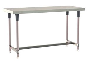 TWS2460SI-304-K | Metro TWS2460SI-304-K TableWorx Stationary Performance Work Table, Type 304 Stainless Steel Work Surface, Metroseal Gray Epoxy Coated Legs and Polymer Leg Mounts, Stainless Steel I-Frame, 24" x 60"