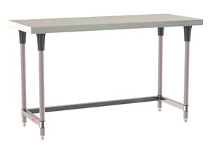 TWS2460SU-304-K | Metro TWS2460SU-304-K TableWorx Stationary Performance Work Table, Type 304 Stainless Steel Work Surface, Metroseal Gray Epoxy Coated Legs and Polymer Leg Mounts, Stainless Steel 3-Sided Frame, 24" x 60"
