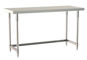 TWS2460SU-304-S | Metro TWS2460SU-304-S TableWorx Stationary Performance Work Table, Type 304 Stainless Steel Work Surface, Legs, and Leg Mounts, Stainless Steel 3-Sided Frame, 24" x 60"