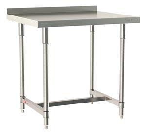 TWS3036SI-304B-S | Metro TWS3036SI-304B-S TableWorx Stationary Performance Work Table with Backsplash, Type 304 Stainless Steel Work Surface, Legs, and Leg Mounts, Stainless Steel I-Frame, 30" x 36"