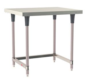 TWS3036SU-304-K | Metro TWS3036SU-304-K TableWorx Stationary Performance Work Table, Type 304 Stainless Steel Work Surface, Metroseal Gray Epoxy Coated Legs and Polymer Leg Mounts, Stainless Steel 3-Sided Frame, 30" x 36"