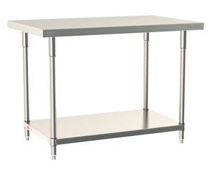 TWS3048FS-304-S | Metro TWS3048FS-304-S TableWorx Stationary Performance Work Table, Type 304 Stainless Steel Work Surface, Legs, and Leg Mounts, Stainless Steel Undershelf, 30" x 48"