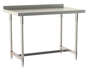 TWS3048SI-304B-S | Metro TWS3048SI-304B-S TableWorx Stationary Performance Work Table with Backsplash, Type 304 Stainless Steel Work Surface, Legs, and Leg Mounts, Stainless Steel I-Frame, 30" x 48"