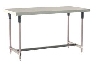 TWS3060SI-304-K | Metro TWS3060SI-304-K TableWorx Stationary Performance Work Table, Type 304 Stainless Steel Work Surface, Metroseal Gray Epoxy Coated Legs and Polymer Leg Mounts, Stainless Steel I-Frame, 30" x 60"