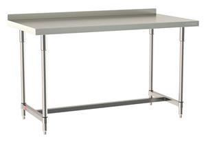 TWS3060SI-304B-S | Metro TWS3060SI-304B-S TableWorx Stationary Performance Work Table with Backsplash, Type 304 Stainless Steel Work Surface, Legs, and Leg Mounts, Stainless Steel I-Frame, 30" x 60"