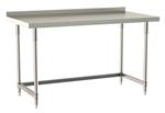 TWS3060SU-304B-S | Metro TWS3060SU-304B-S TableWorx Stationary Performance Work Table with Backsplash, Type 304 Stainless Steel Work Surface, Legs, and Leg Mounts, Stainless Steel 3-Sided Frame, 30" x 60"
