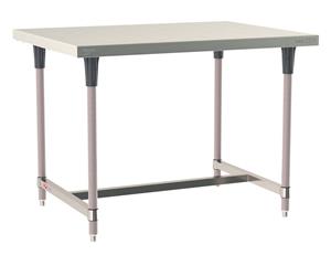 TWS3648SI-304-K | Metro TWS3648SI-304-K TableWorx Stationary Performance Work Table, Type 304 Stainless Steel Work Surface, Metroseal Gray Epoxy Coated Legs and Polymer Leg Mounts, Stainless Steel I-Frame, 36" x 48"