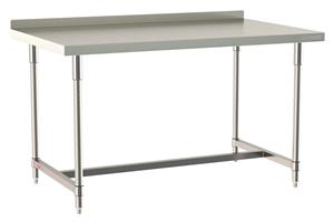 TWS3660SI-304B-S | Metro TWS3660SI-304B-S TableWorx Stationary Performance Work Table with Backsplash, Type 304 Stainless Steel Work Surface, Legs, and Leg Mounts, Stainless Steel I-Frame, 36" x 60"