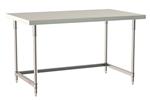 TWS3660SU-304-S | Metro TWS3660SU-304-S TableWorx Stationary Performance Work Table, Type 304 Stainless Steel Work Surface, Legs, and Leg Mounts, Stainless Steel 3-Sided Frame, 36" x 60"
