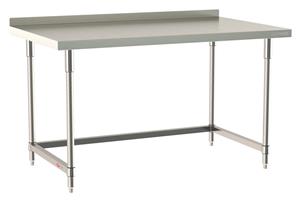 TWS3660SU-304B-S | Metro TWS3660SU-304B-S TableWorx Stationary Performance Work Table with Backsplash, Type 304 Stainless Steel Work Surface, Legs, and Leg Mounts, Stainless Steel 3-Sided Frame, 36" x 60"