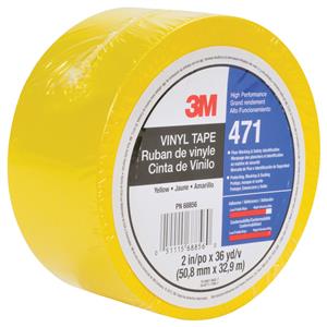 7100044478 |  Yellow, 2 in x 36 yd, 5.2 mil, 24 rolls per case, Individually Wrapped Conveniently Packaged