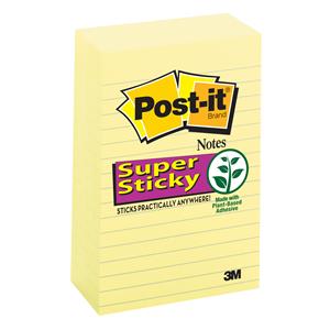 7000052459 |  4 in x 6 in (10.16 cm x 15.24 cm) Canary Yellow, lined, 5 pack, 90 sheet pads