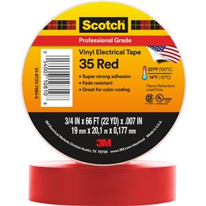 7000006094 |  3/4 in x 66 ft, Red, 10 rolls/carton, 100 rolls/Case
