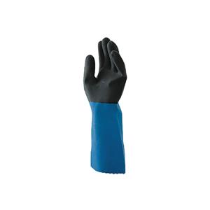 337428 | Med wt 14 knit lined neoprene blue with black pink