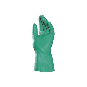 485421 | 15 mil 12 flock lined nitrile green glove flat cuf