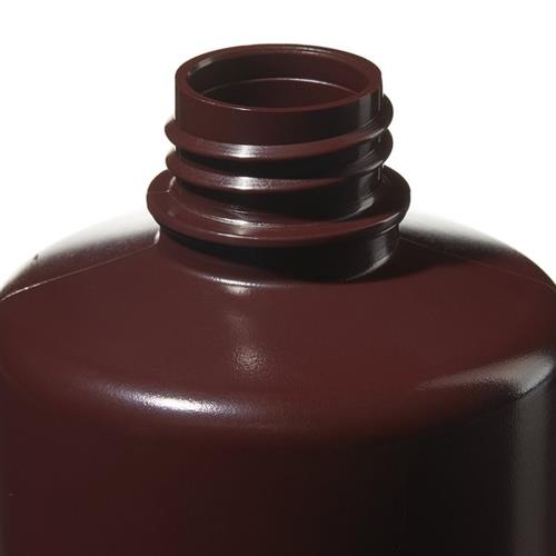 312004-0016 | Bottle Narrow Mouth Boston Round HDPE Amber 16 oz