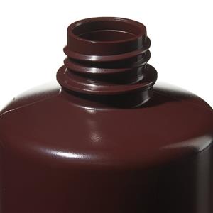 312004-0016 | Bottle Narrow Mouth Boston Round HDPE Amber 16 oz