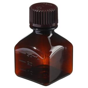 322021-0030 | Media Bottle Square Graduated Amber PETG w HDPE Cl
