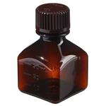 322021-0030 | Media Bottle Square Graduated Amber PETG w HDPE Cl