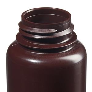 312185-0008 | Packaging Bottle Wide Mouth HDPE Amber 8 oz 250 mL