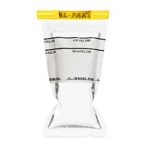 B01339 | Whirl-Pak® Flat Wire Bags with Write-On Strip - 4 oz. (118 ml) - Box of 500