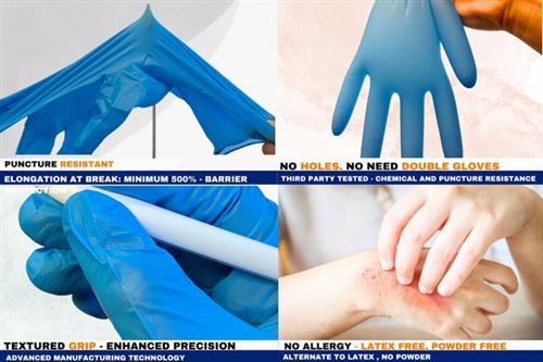 CGM-XS-01 | Powder Free Latex free Disposable FDA approved Nitrile Exam Gloves -XS