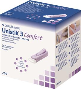 AT1044 | Unistik 3, Comfort 200ct Safety Lancets