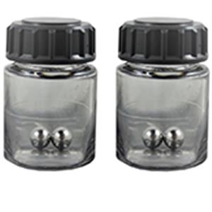 2254 | 75mL polycarbonate vial set with 2 x 13mm steel ba