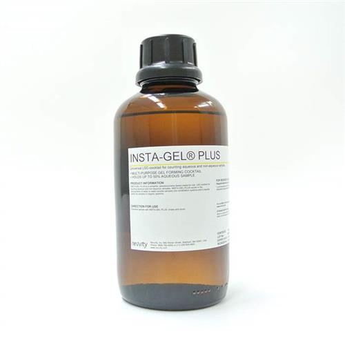 6013391 | Insta-Gel Plus is the cocktail of choice for a large variety of applications. It excels in the incorporation of water and aqueous-soluble samples, and is equally useful for organic-soluble samples. Simply combine the sample with Insta-Gel Plus, shake to ensure homogeneity and count.