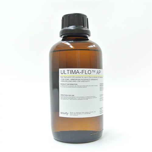 6013591 | Ultima-Flo AP is a safer cocktail with low viscosity for use in flow scintillation analyzers. Ultima-Flo AP accepts gradients of up to 2.0 M ammonium phosphate with fast and easy mixing without gel formation. It demonstrates high counting efficiency and quench resistance for a wide variety of sample types.