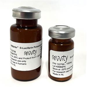 122799 | Luciferin is essential in performing your bioluminescent assays, and the quality of your research depends on the quality of your luciferin. Whether used to perform in vitro assays, or to monitor light production in vivo, Revvity