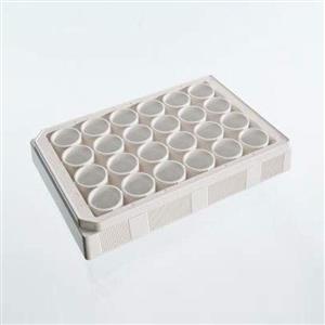 1450-604 | 24-well tissue culture treated (TC-treated) microplate with white walls and clear bottom. This plate is recommended for radiometric, SPA, or cell-based fluorescence or luminescence assays. The clear bottom enables microscopic visualization or bottom readi