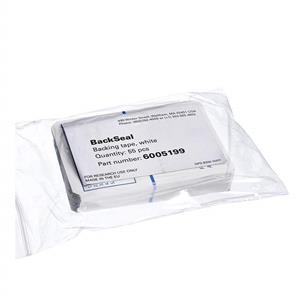 6005199 | White adhesive seal for the bottom of microplates. BackSeal is used in conjunction with clear-bottom plates to turn the bottom of a microplate opaque.
