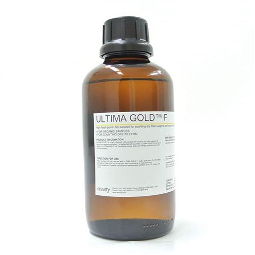 6013171 | Ultima Gold; F is a high efficiency, safer liquid scintillation cocktail for counting dry filter supports, as well as non-polar organic samples. For alpha/beta LSC counting, Ultima Gold F is an ideal diluent for Ultima Gold; AB, increasing energy resoluti