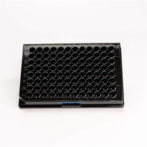 6055270 | 96-well, black, polystrene assay microplates. Ideal for fluorescence-based detection assays. Available in a case of 50 plates or a case of 200 plates.
Replacement for part numbers 6005270 and 6005279, respectively.