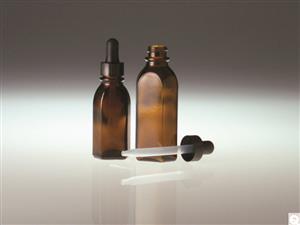 GLA-00904 | 1oz 30ml Amber Oval Dropper Bottle with 20 400 Bla