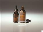 GLA-00905 | 2oz 60ml Amber Oval Dropper Bottle with 20 400 Bla