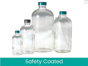 GLA-00939 | 32oz 950ml Safety Coated Clear Boston Round with 3